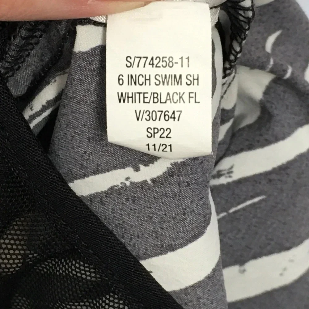 Gap 6” Swim Shorts White Black Multi‎ Men’s S abstract palm print